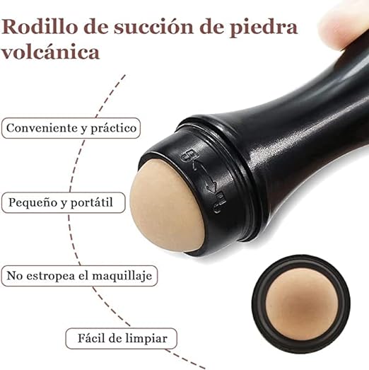 Rodillo Facial Volcánico Absorbente de Grasa