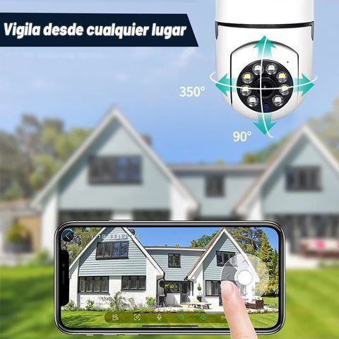 Foco Cámara de Vigilancia 360° con sensor