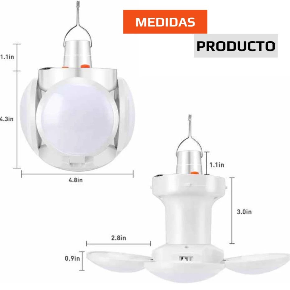 Lámpara solar expandible portable