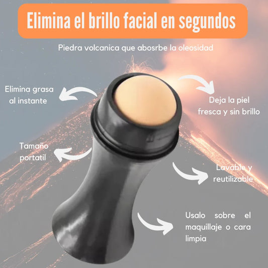 Rodillo Facial Volcánico Absorbente de Grasa